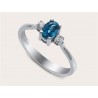 ALTIN LONDON BLUE TOPAZ YAN PIRLANTA YÜZÜK