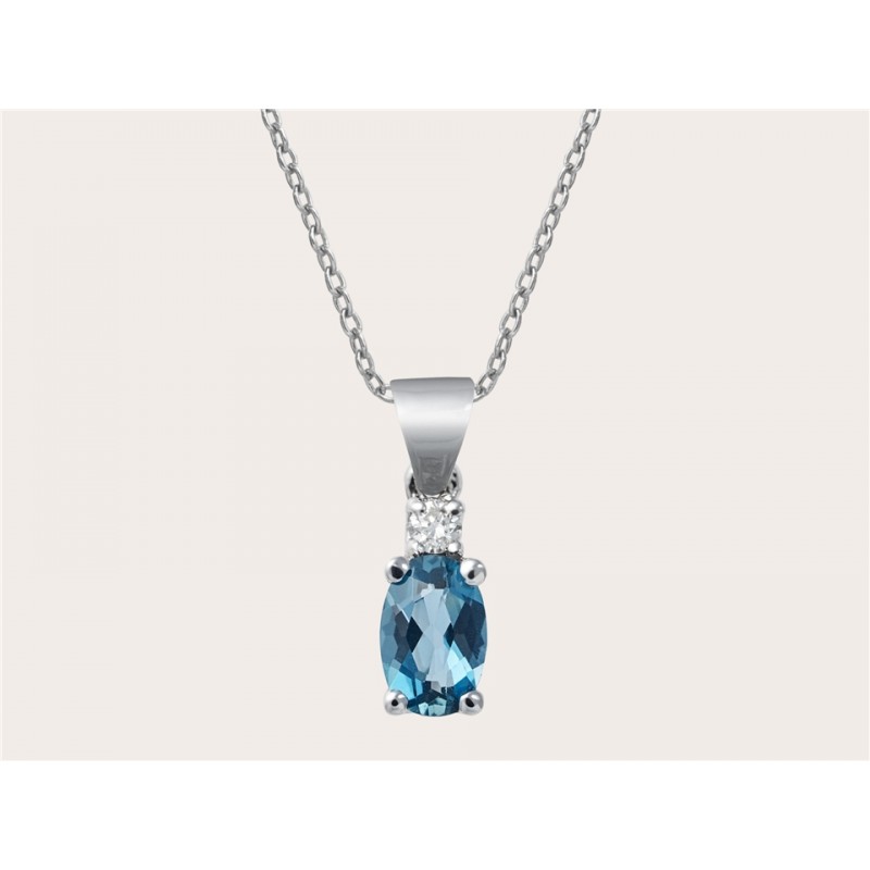 ALTIN LONDON BLUE TOPAZ PIRLANTA KOLYE