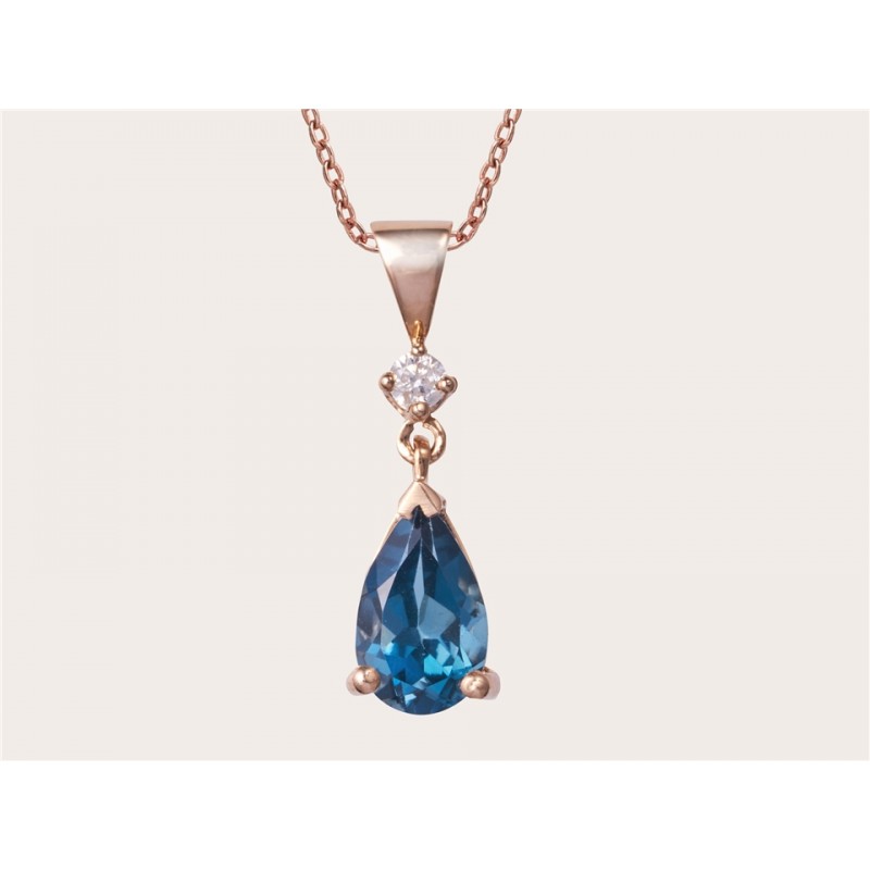 ALTIN LONDON BLUE TOPAZ PIRLANTA KOLYE