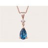 ALTIN LONDON BLUE TOPAZ PIRLANTA KOLYE