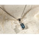 ALTIN LONDON BLUE TOPAZ PIRLANTA KOLYE