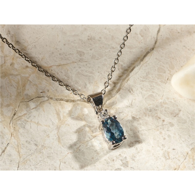 ALTIN LONDON BLUE TOPAZ PIRLANTA KOLYE